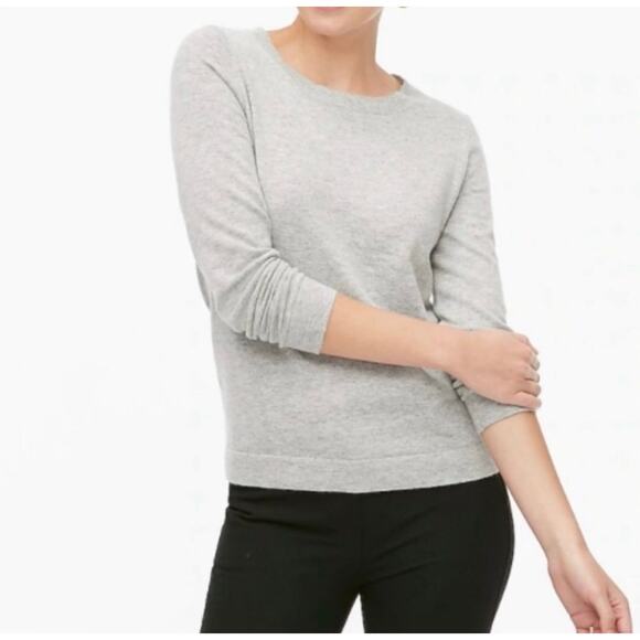 J. Crew Women’s Heather Wool Knit Crewneck Sweater Pullover Gray Size Large - Picture 2 of 11
